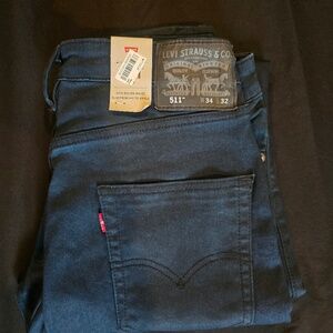 Levis 511 Commuter Jeans, Blue, 34x32, Slim Fit (New)